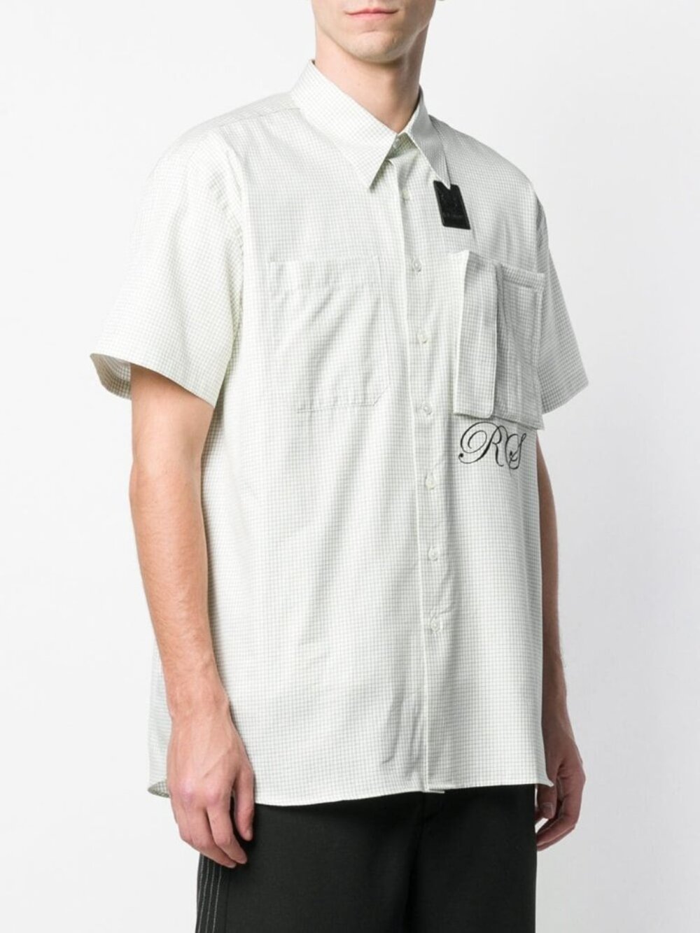 Raf Simons x Fred Perry SS20 White Check Space Pocket Shirt